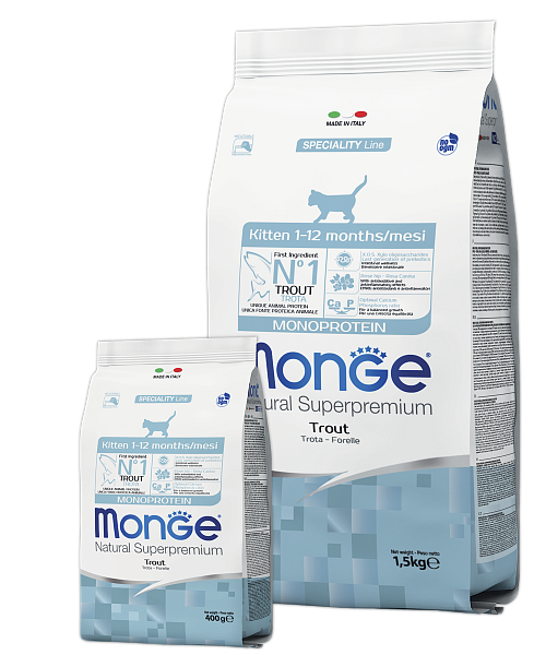 Monge Cat  Monoprotein корм для котят с форелью  400г