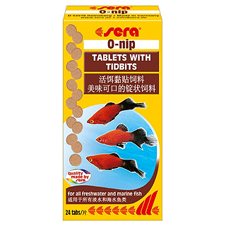 SERA О-нип 24 таб популярный таблетированный корм для всех пресноводных и морских рыб , а также для многих беспозвоночных