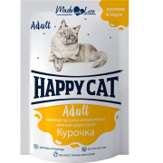 Хэппи Кет пауч для кошек Курочка ломтики в яичном соусе (Россия) 85г для кошек и котят купить в Новосибирске на сайте зоомагазина Два друга