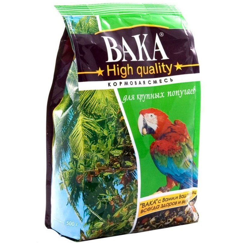 ВАКА High Quality 500г корм для крупных попугаев (пакет) 