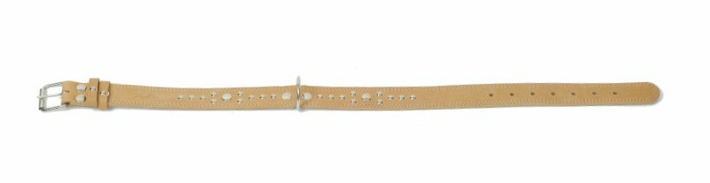 Ошейник кожа 35/2 дл (Аркон) натуральный, черный, коньячный, красный