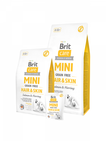 BRIT Care MINI для собак мини пород 400г беззерновой с длинной, шелковистой шерстью