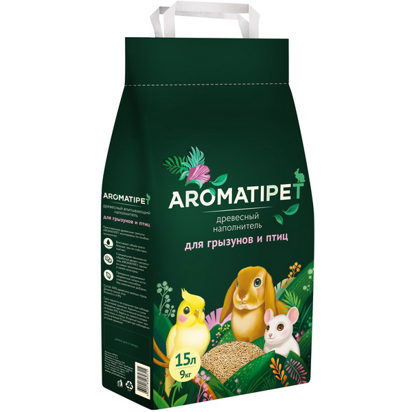 AromatiPet наполнитель д/грызунов и птиц 15л/9кг