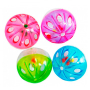Туба Мяч-погремушка "цветные шарики" прозрачный, 4,3 см . для кошек