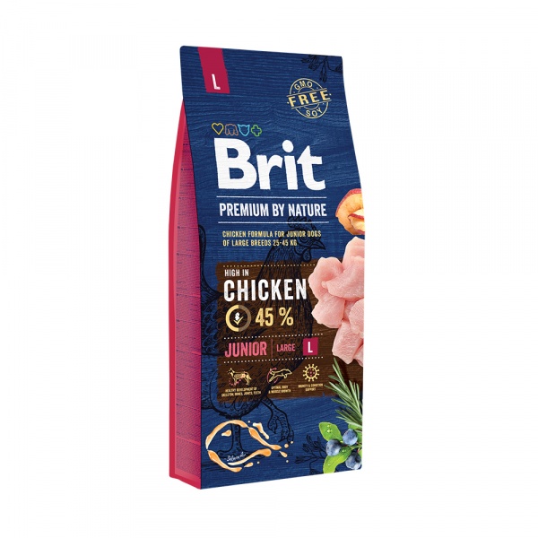 BRIT PREMIUM by Nature для молодых собак крупных пород 15кг
