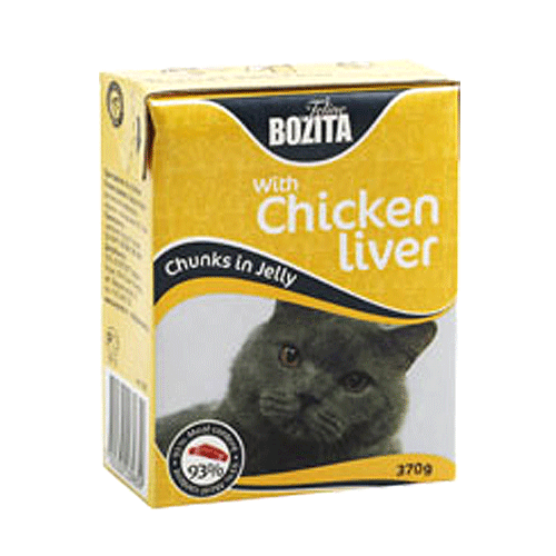 BOZITA Tetra Pac кусочки в желе с куриной печенью для кошек 370 гр