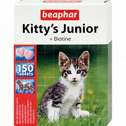 Беафар Кормовая добавка Kitty's Junior с биотином для котят 150 таб.