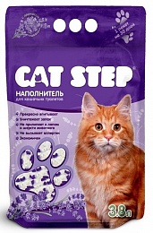 Наполнитель для кошачьих туалетов Cat Step &quot;Лаванда&quot; 3,8л, силикагелевый впитывающий