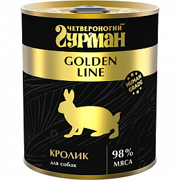 Четвероногий Гурман Корм консервированный для собак Golden кролик в желе, 340 г