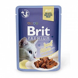 BRIT Premium влажный для кошек 85г Говядина в желе