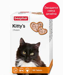 Беафар Кормовая добавка Kitty's + Protein с протеином для кошек 180 таб.