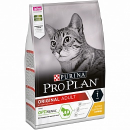 Сухой корм Purina Pro Plan для взрослых кошек от 1 года, с курицей, Пакет, 3 кг