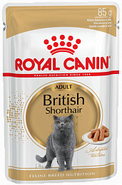 Royal Canin BRITISH SHORTHAIR ADULT. Корм для кошек Британской короткошерстной породы старше 12 месяцев, 85 г (в соусе)