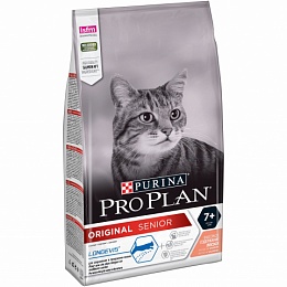 Сухой корм Purina Pro Plan для взрослых кошек старше 7 лет, с лососем, Пакет, 1.5 кг