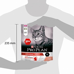 Сухой корм Purina Pro Plan для взрослых кошек от 1 года, с лососем, Пакет, 400 г