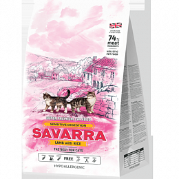 SAVARRA Sensitive для кошек чувствительное пищеварение ягнёнок/рис 2кг 5649121