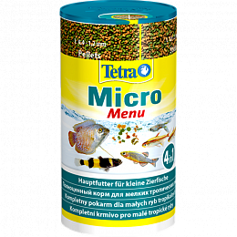 TETRA Micro Mеnu 100ml 4 вида корма (гранулы,палочки,шарики,чипсы)