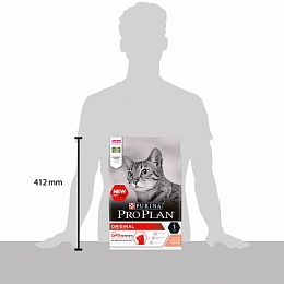 Сухой корм Purina Pro Plan для взрослых кошек от 1 года, с лососем, Пакет, 3 кг