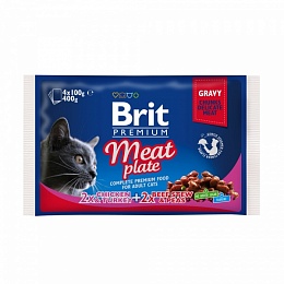 BRIT Premium влажный для кошек 4*100г Мясная тарелка