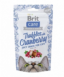 Brit Care лакомство для кошек Подушечки с клюквой 50г