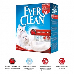 Ever Clean Multiple Cat комкующийся наполнитель для нескольких кошек с ароматом 6л