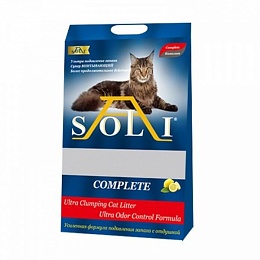 A-Soli наполнитель КОМПЛИТ премиум комкующийся дезодорированный для нескольких кошек 8кг
