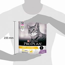 Сухой корм Purina Pro Plan для кошек с избыточным весом и кошек, склонных к полноте, с индейкой, Пакет, 400 г