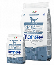 Monge Cat Monoprotein Sterilised корм для стерилизованных кошек с уткой 10 кг