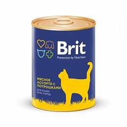 BRIT Premium консервы для кошек 340г Мясное ассорти с потрошками