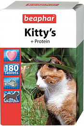 Беафар Кормовая добавка Kitty's + Protein с протеином для кошек 180 таб.