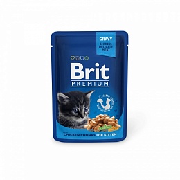 BRIT Premium влажный для котят 100г Кусочки с курочкой