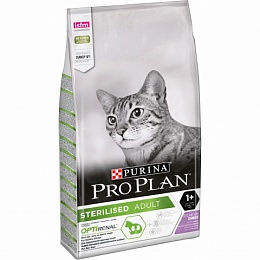 Сухой корм Purina Pro Plan для стерилизованных кошек и кастрированных котов, с индейкой, Пакет, 10 кг