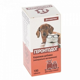 Геронтодог Витамины для пожилых собак и кошек 100 таб
