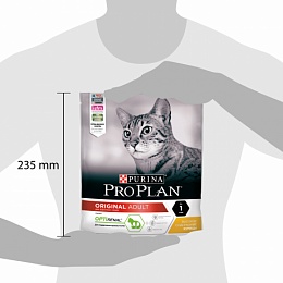 Сухой корм Purina Pro Plan для взрослых кошек от 1 года, с курицей, Пакет, 400г