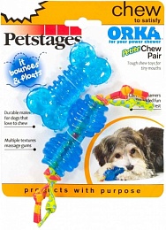 Petstages набор из двух игрушек для собак мелких пород "ОРКА косточка + гантеля" 7 см ультра-мини