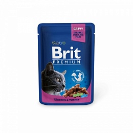 BRIT Premium влажный для кошек 100г Курица и индейка