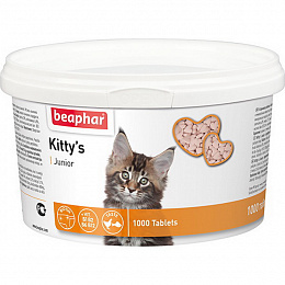 Беафар Кормовая добавка Kitty's Junior с биотином для котят 1000 таб.