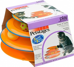 Petstages игрушка для кошек Трек &quot;3 этажа&quot; основание 24 см