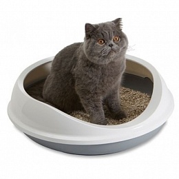 Туалет для кошек FIGARO с бортом серый 55*48,5*15,5 (SAVIC) SO268