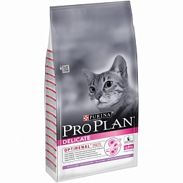 Сухой корм Pro Plan для кошек с чувствительным пищеварением и привередливых к еде с индейкой, Пакет, 10 кг
