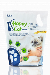 Happy Cat plus Гигиенический наполнитель для кошачьего туалета, силикагель Нейтральный 3,8л/1,7 кг
