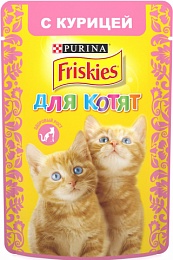 Влажный корм Friskies для котят, с курицей, Пауч,85 г