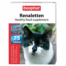Беафар Кормовая добавка Renaletten для кошек с почечными проблемами 75 таб.