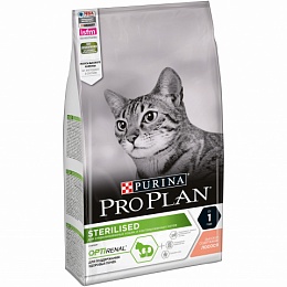 Сухой корм Purina Pro Plan для стерилизованных кошек и кастрированных котов, с лососем, Пакет, 1.5кг