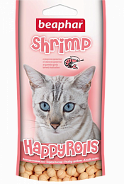 Беафар Лакомство Happy Rolls Shrimp с креветками для кошек 80шт